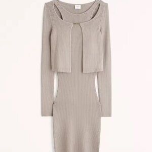 NWT Abercrombie & Fitch Mini Sweater Dress & Scuba Cardigan Set (Small TALL)